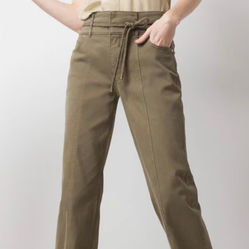 NWT White House Black Market Extra High-Rise Trouser Pant, Size 8, Olive Green